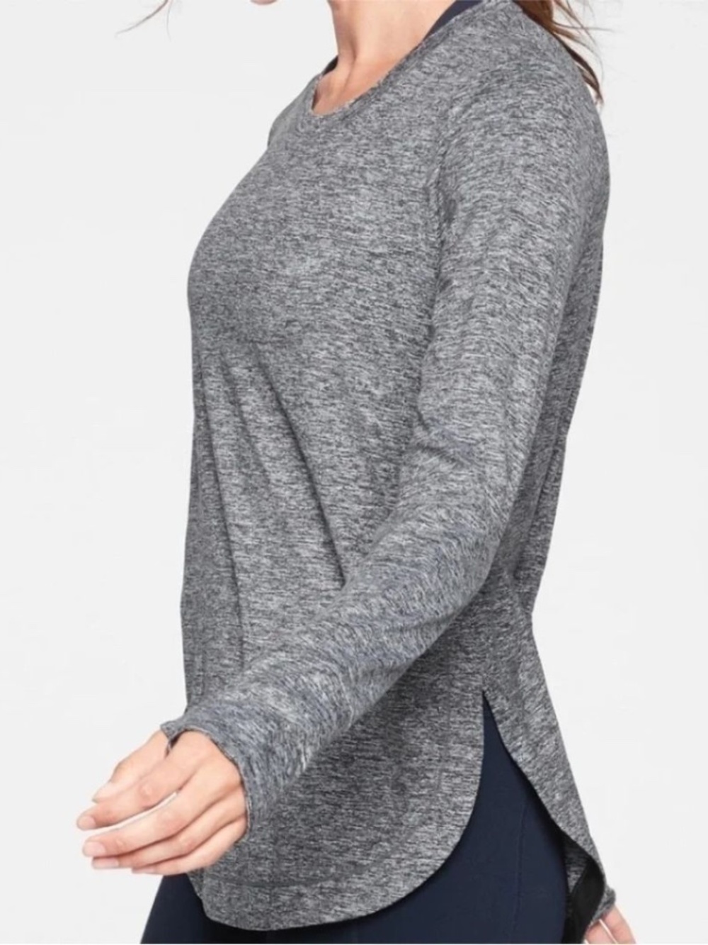 Athleta Gray Spacedye Uptempo Top